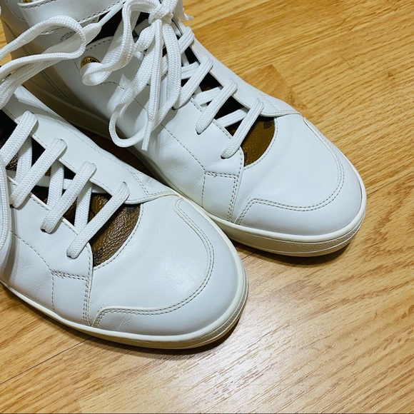 RARE Louis Vuitton Calfskin Reverse Monogram Boombox High top Sneakers White - Picture 4 of 10